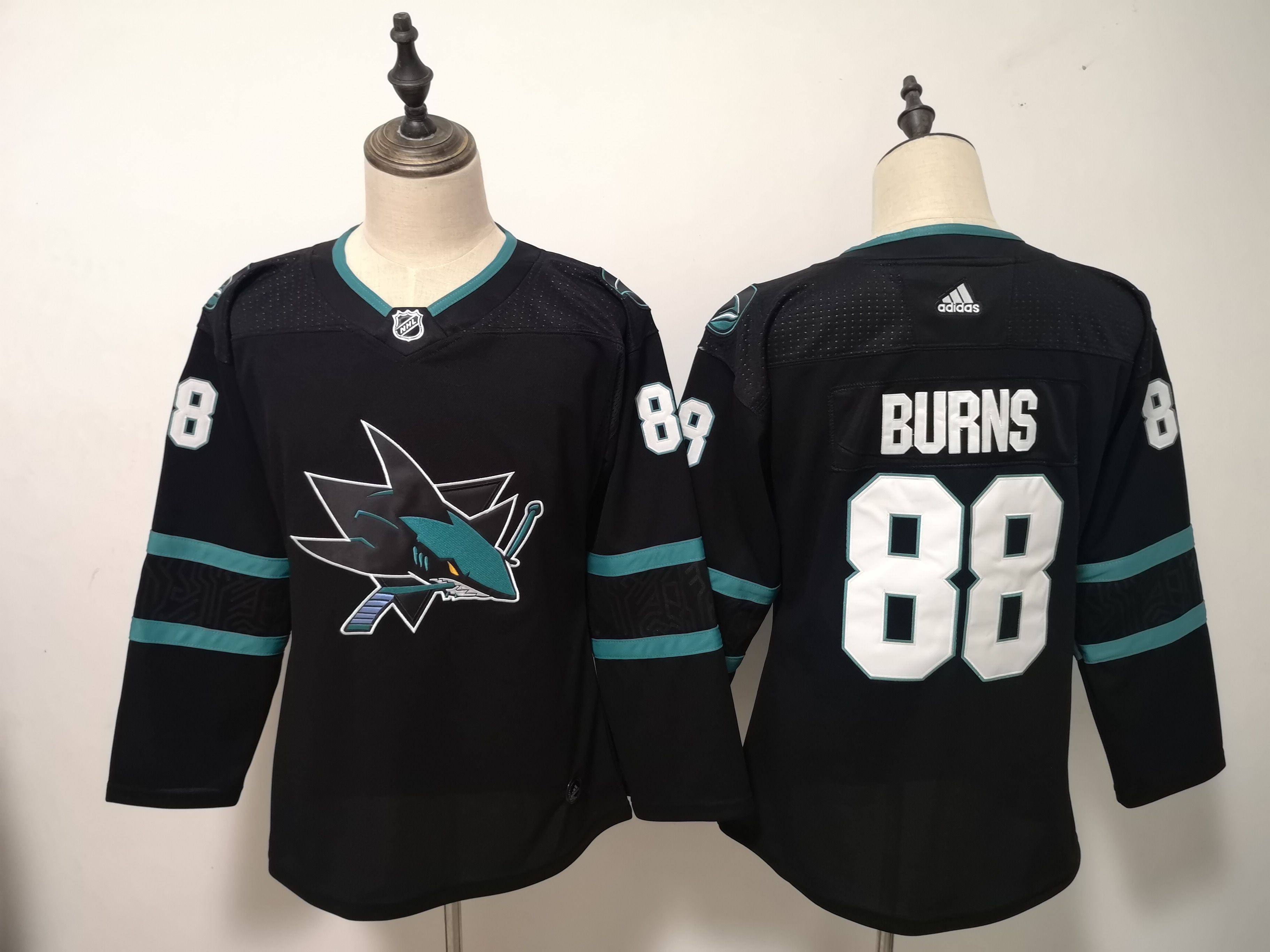 Women San Jose Sharks #88 Burns Black Adidas Stitched NHL Jersey